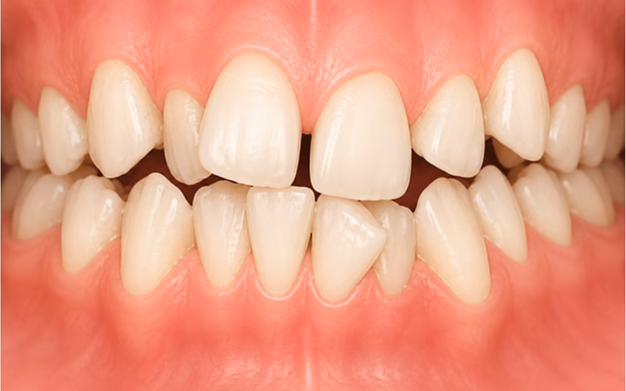 Crooked upper and lower teeth